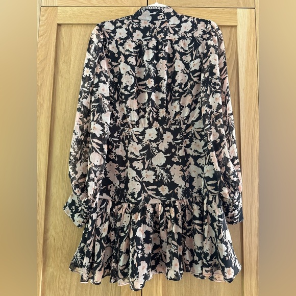 Bardot Black and Pink Floral Long Sleeve Dress - Picture 6 of 6